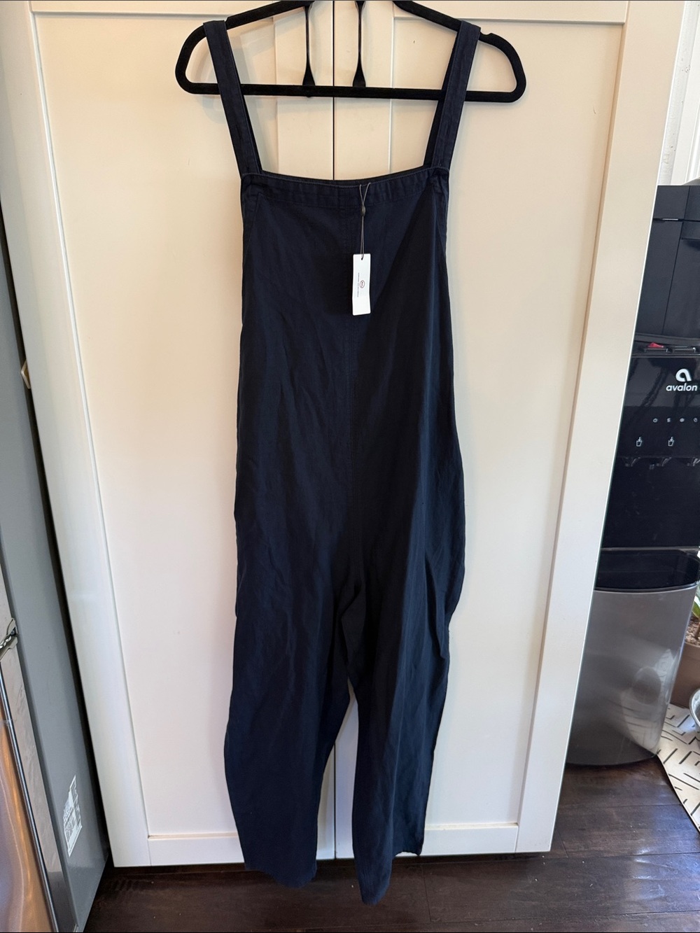 NWT AG Adriano Goldschmied Navy Blue Wide-Strap Square-Neck Jumpsuit - Picture 2 of 12